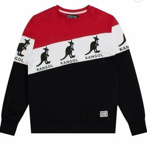 Kangol Men's Color Block Crewneck Pullover Sweatshirt - Maroon/Gray/Black